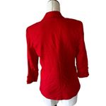 Jules & Leopold NWT  CASUAL RAYON LINEN BLEND BLAZER RED RUCHED SLEEVE Photo 3