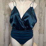 Curve teal satin bodysuit (size 0XL) Green Photo 0