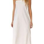 Free People Beach Elizabeth Midi Dress Cotton Strapless Breathable Slit Photo 0