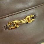 Etienne Aigner Vintage Small Chocolate Brown Leather Crossbody Purse Photo 3