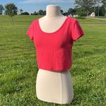 Cherish  Coral Pink Cotton Crop Top Womens Large Photo 5
