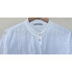 ZARA White Eyelet Embroidered Maxi Dress Large Belted Resort Coastal Vacation Photo 7