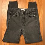 Madewell Women's High Riser Ripped Skinny Jeans in Black Sea Raw Hem Size 27 Photo 10