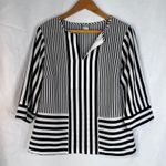 Chico's Striped Bold Vneck Blouse Statement Mixed Stripes Casual Dressy SZ 1/8-10 Photo 7