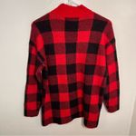 Loft Buffalo Plaid Mock Neck Sweater Red Black MP Photo 5