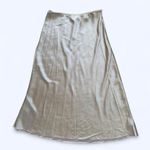 Magaschoni Women's Champagne Satin Midi Slip Skirt sz Large Elegant Classy Chic Photo 8