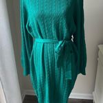 Grace Karin  sweater dress tie front NWT size 2XL textured green long sleeve knit Photo 5
