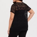 Torrid Black Sheer Floral Lace Crew Shirt Sleeve Tee Size 3X Photo 3