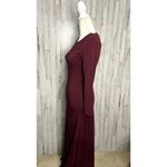 Lulus Women's Small Burgundy Maxi Dress Long Sleeve Party Slit Photo 4