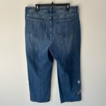 Driftwood  Royce Straight Leg Jeans Indigo Detached Floral Embroidery Medium Wash Photo 8