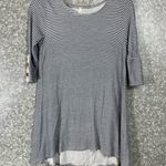 Orange Creek Women's Gray Striped Lace Trim Boho Dress - Size Small - Western Photo 0