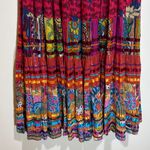 Vintage Lotus Tiered Ribbon Maxi Skirt Floral Boho Festival Peasant Patchwork Pink Size L Photo 5
