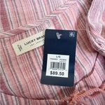 Lucky Brand Womens L Stripe Split Neck Cotton & Linen Blouse NEW Photo 9