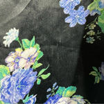 Revolve WeWoreWhat Cottagecore Black Blue Floral Satin Lace Midi Slip Dress Photo 6