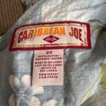 Vintage Blue Sleeveless Midi Dress Plus Size 2X Rayon Cruise Floral Tropical Photo 8