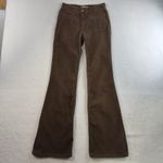 Chloé Vtg CHLOE Sz 34 US XS Flare Pants Mid Rise Brown Corduroy Retro Grunge Designer Photo 1