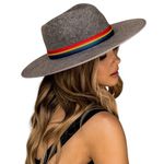 Olive & Pique Gray 100% Wool Magic Rainbow Banded‎ Fedora Hat Photo 0