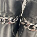GBG Los Angeles Silea Chain Chunky Heel Moto Boots Size 8 Black Photo 6