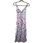 ZARA  Floral Open Back‎ Linen Blend Midi Dress Sz Small Photo 4
