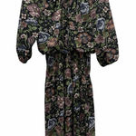 Tracy Whimsical Moody Cottagecore 90’s Black Floral Sheer Midi Dress S/M FLAW Size M Photo 0