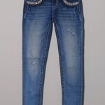 Miss Me  Mid-Rise Embellished Skinny Jeans in Blue – Size 24 – EUC Photo 3