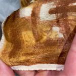 Gorgeous scarf earth tones with mystery cat logo 25.5” x 26” Brown Photo 6