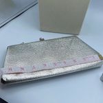 Vintage mid century silver foil clutch with silver cut stones . Photo 7