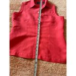 Liz Claiborne JACKET by Crazy Horse  Deep Red  Sleeve  Less Button Up Women’s Shi Photo 4