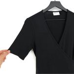 Frank And Oak The Good Cotton Midi Length Wrap Dress Black S Photo 2