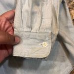 Disney Store Pooh Tigger Piglet Embroidered Chambray Shirt Long Sleeve XL Women Blue Photo 2