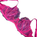 Felina Christelle Bra 36DDD, Red Sheer Mesh Lace Full Busted, EUC Photo 8