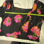 ZARA  Black Puff Sleeve Crop Blouse Photo 2