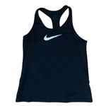 Nike Dri-Fit Black Racerback Running Vented Tank Top White Center Swoosh Logo π₯ Photo 0