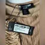 Pretty Little Thing PrettyLittleThings Set of 2 Y2K Petite Taupe‎ Textured Jersey Mini Skirt and Top Photo 4