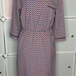 Merona  Red & Blue Belted Shift Dress Size Small Photo 0