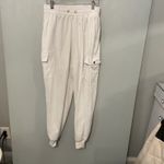 New Look White Cargo Jogger Pants Elastic Waist Pocket Detail Women's Large Photo 1