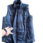 Bagatelle Quilted Vest Navy Size Small Toggles Zip Snap Button Cabin Lodge Fall Photo 3