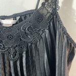 Victoria's Secret Victoria Secret black accordion pleat slip with lace trim in size med. Photo 2