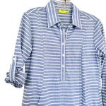 Roller Rabbit  Blue White Striped Long Sleeve Collared Tunic Shirt Dress Size XS Photo 1