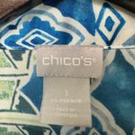 Chico's  Women's Multicolor Patchwork Button Down Long Sleeve Top Size‎ 1 US 8/10 Photo 2