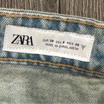 ZARA NWT High-Rise Denim Jean Shorts with Distressed Raw Hem, Size 6 Photo 4