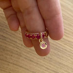 🆕 Luxury Ring For Women, Circular Shaped With Pendant Loop DesignGold & Pink🆕 Pink Size 10 Photo 4