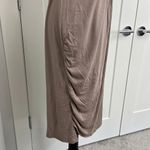 Michael Stars  Large Brown Jersey Lena Drape Midi Tank Dress Photo 14