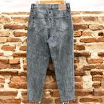 ZARA  high-waist mom fit jeans in a faded black or gray acid wash denim Photo 13