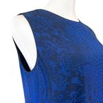 Rebecca Taylor Snake Print Color Block Sleeveless Shift Dress Blue Black 6 Photo 3