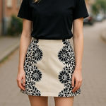 Talbots Floral Navy and White Skort Photo 0