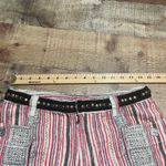 Free People Women's Shorts Sz 6 Striped Cotton Linen Blend Studs Festival Boho Photo 2
