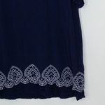 Chico's Womens Embroidered Tassel V Neck 3/4 Sleeve Gauzy Dress Size 2 L Blue Photo 9
