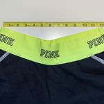 PINK - Victoria's Secret  PINK Victoria’s Secret Black & Neon Green High Rise Fabric Lounge Shorts Photo 5