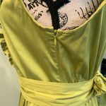 Max and Cleo Chartreuse Green Ruffle Cap Sleeve Dress Women’s Size 8 Medium Photo 6